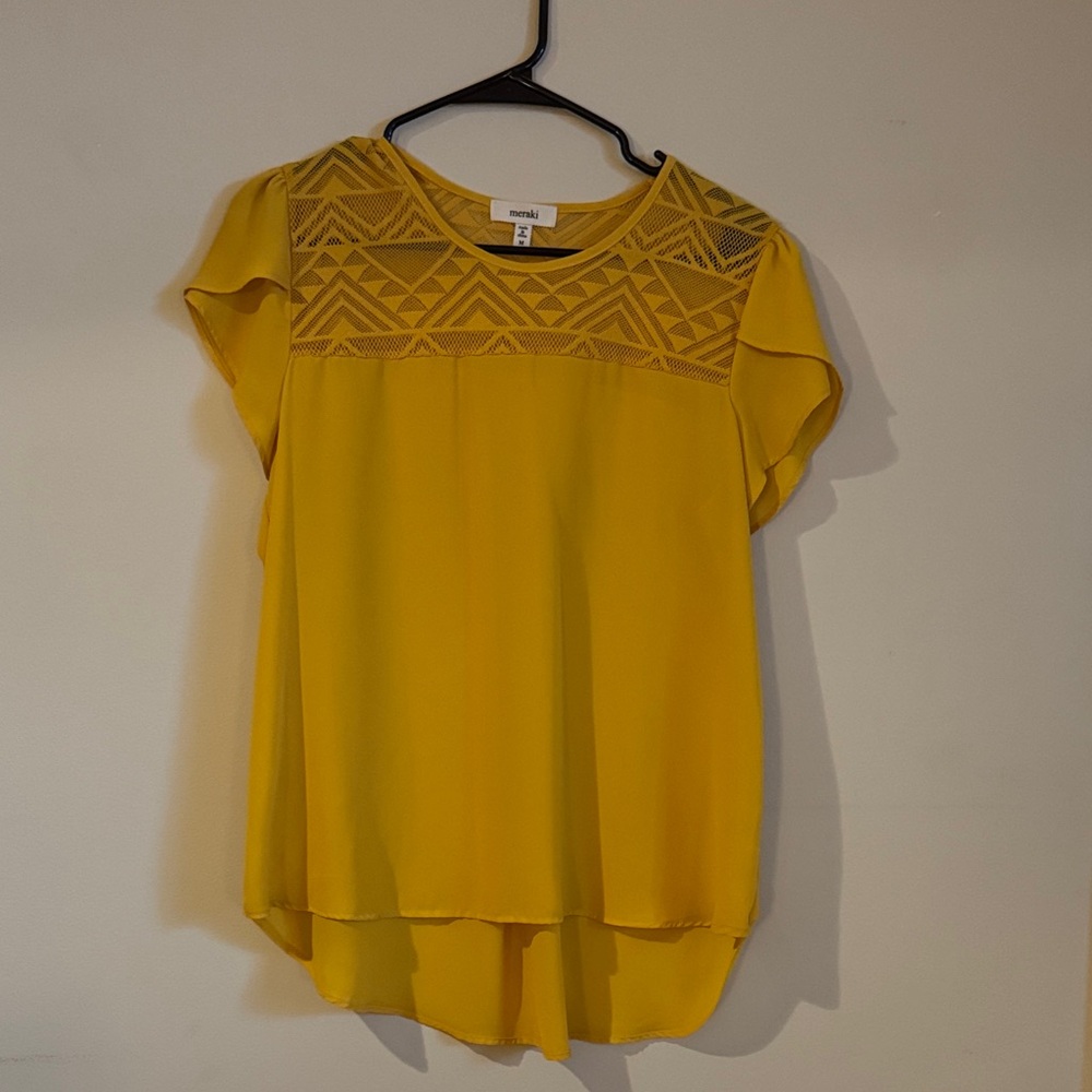 Mossimo Supply Co. Mustard Geometric Top